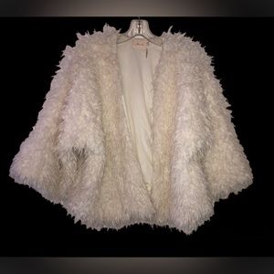 Frenchi White Faux Fur Jacket Sz XL